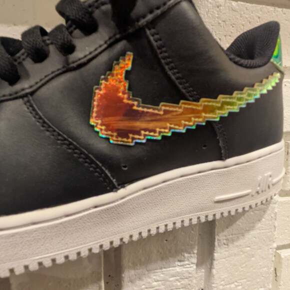 Nike Air Force 1 '07 LV8 Low Black Iridescent Pixel CV1699-002 - Picture 7 of 16